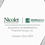 Nicolet Bankshares, Inc. Announces Merger with MidWestOne Financial Group, Inc.